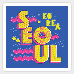 Retro 90s Seoul, South Korea Sticker